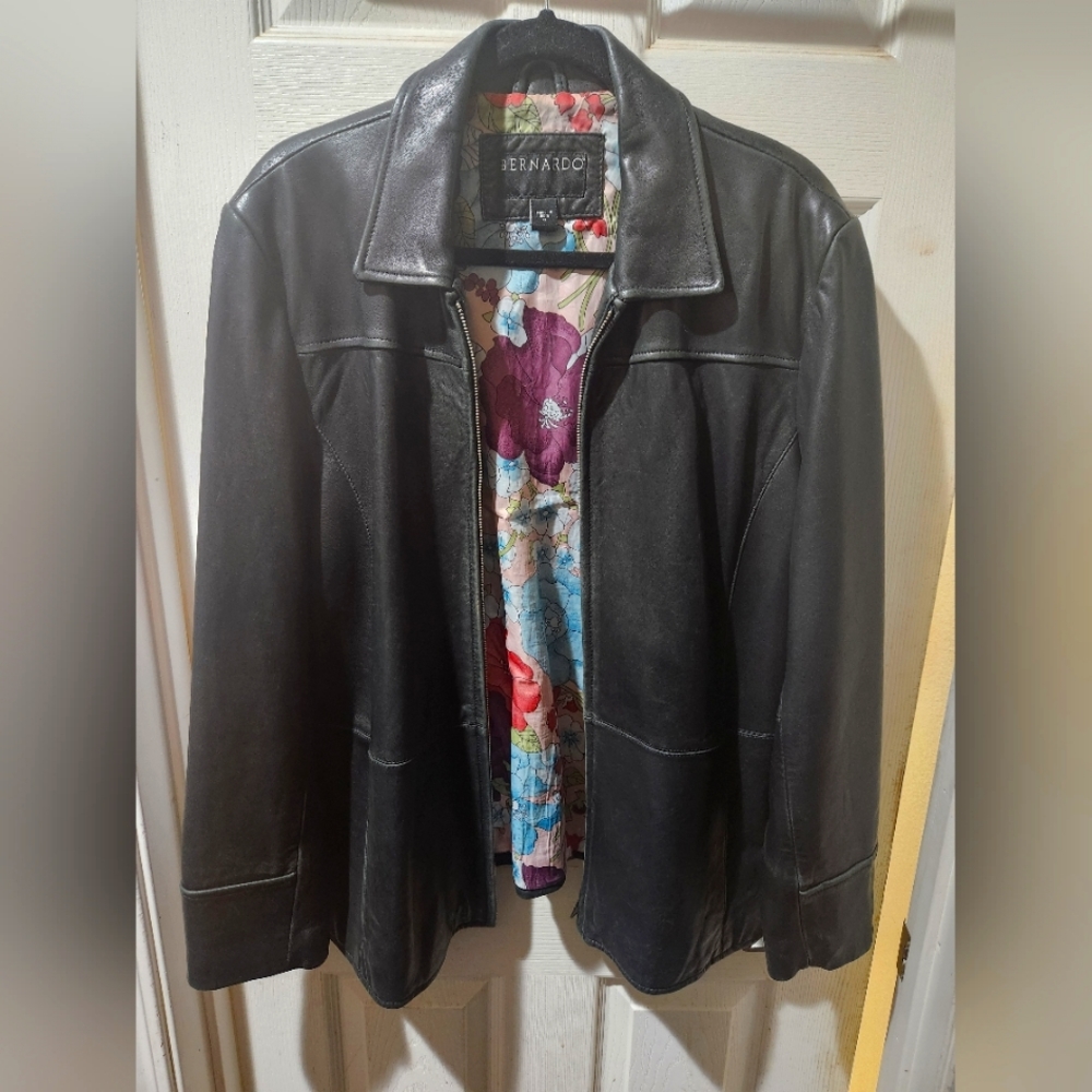 Bernardo Black Genuine Leather Jacket XL